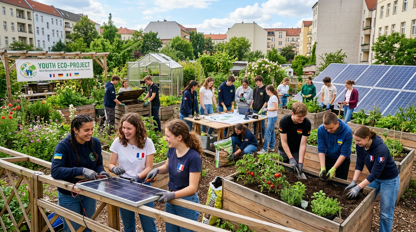 dix-huit adolescents passionnés collaborent pour un projet écologique innovant visant à protéger notre planète sans frontières.