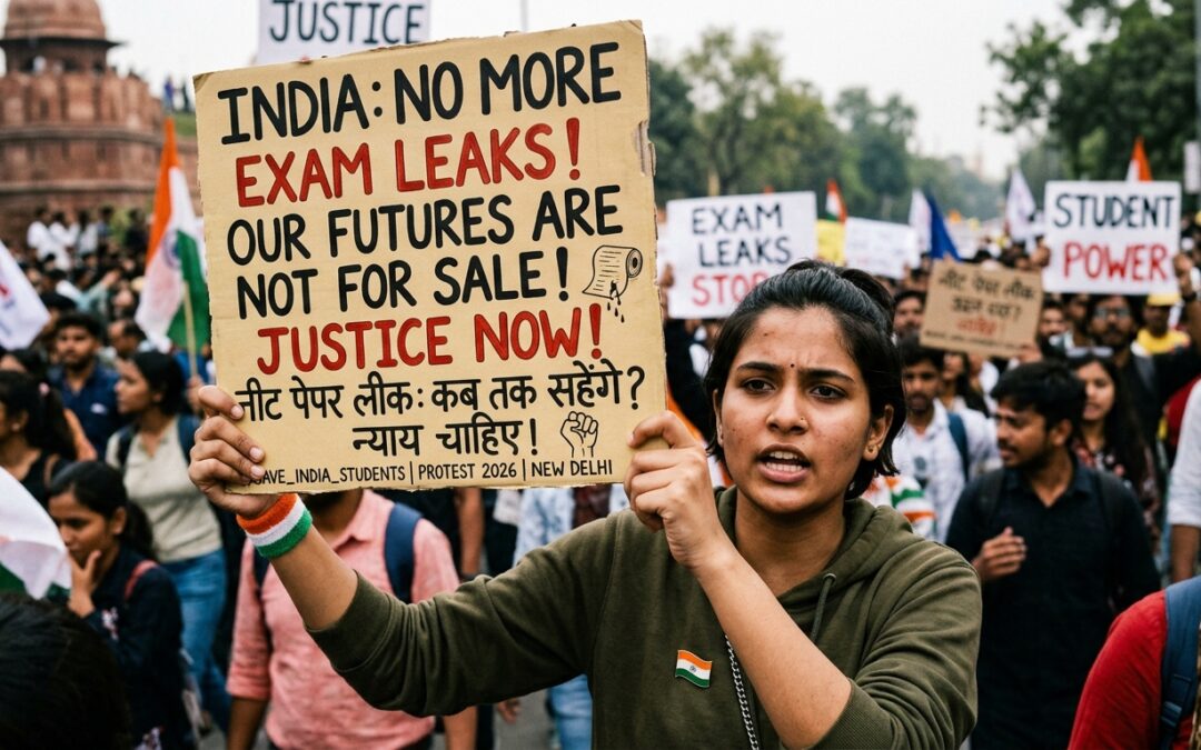 en inde, des étudiants menés par l’écologiste sonam wangchuk entament une grève de la faim pour protester contre la fraude aux examens, appelant à une éducation juste et transparente.