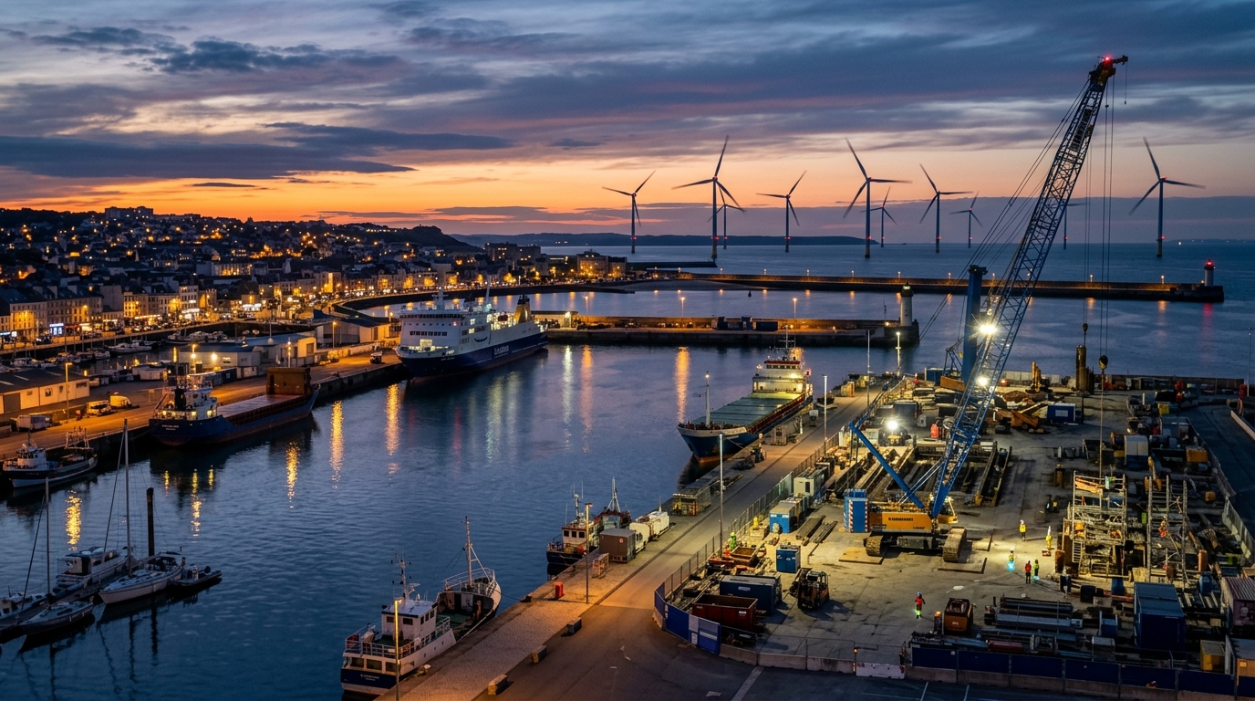 le port de cherbourg investit dans l'éolien flottant grâce à un soutien de 10,5 millions d'euros de l'agence de la transition écologique, renforçant son engagement pour un avenir énergétique durable.