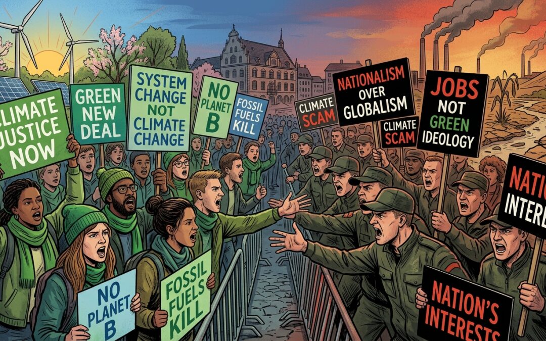 analyse de la montée des tensions entre l’extrême droite et les verts dans le contexte de la crise climatique, dévoilant les conflits idéologiques et politiques actuels.