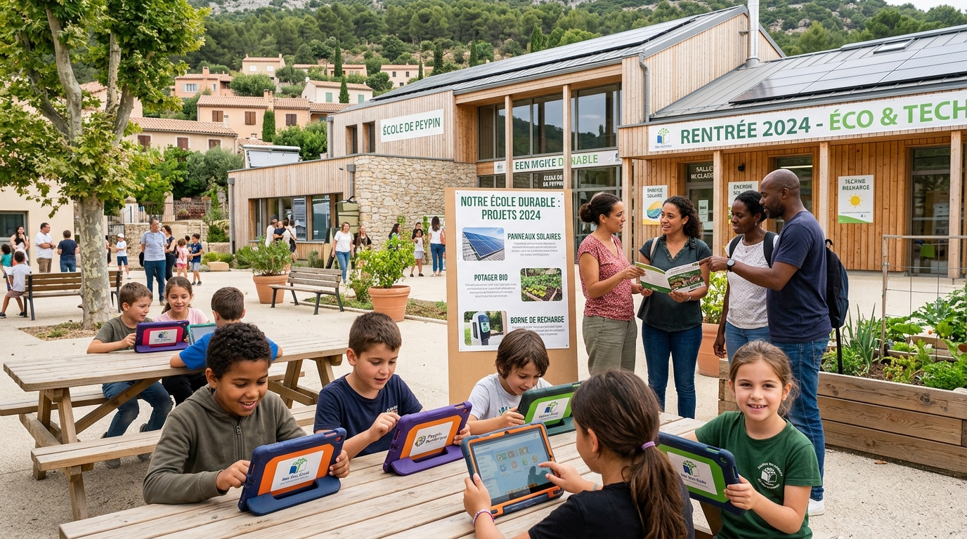 à peypin, la rentrée scolaire met à l'honneur l'écologie et l'innovation numérique, offrant aux écoliers un environnement éducatif moderne et respectueux de l'environnement.