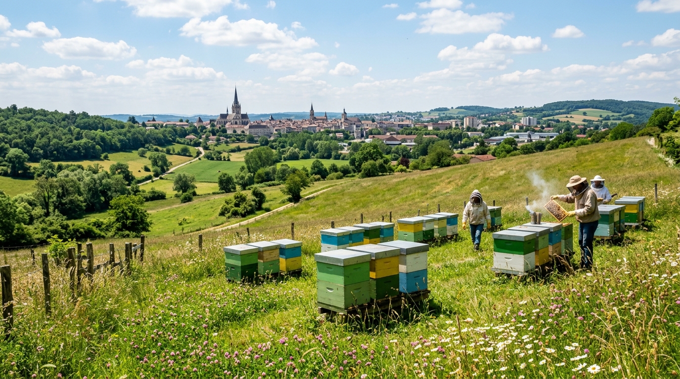 à bourg-en-bresse, la production de miel chute fortement, les apiculteurs dénoncent la météo instable et la menace grandissante du frelon asiatique.