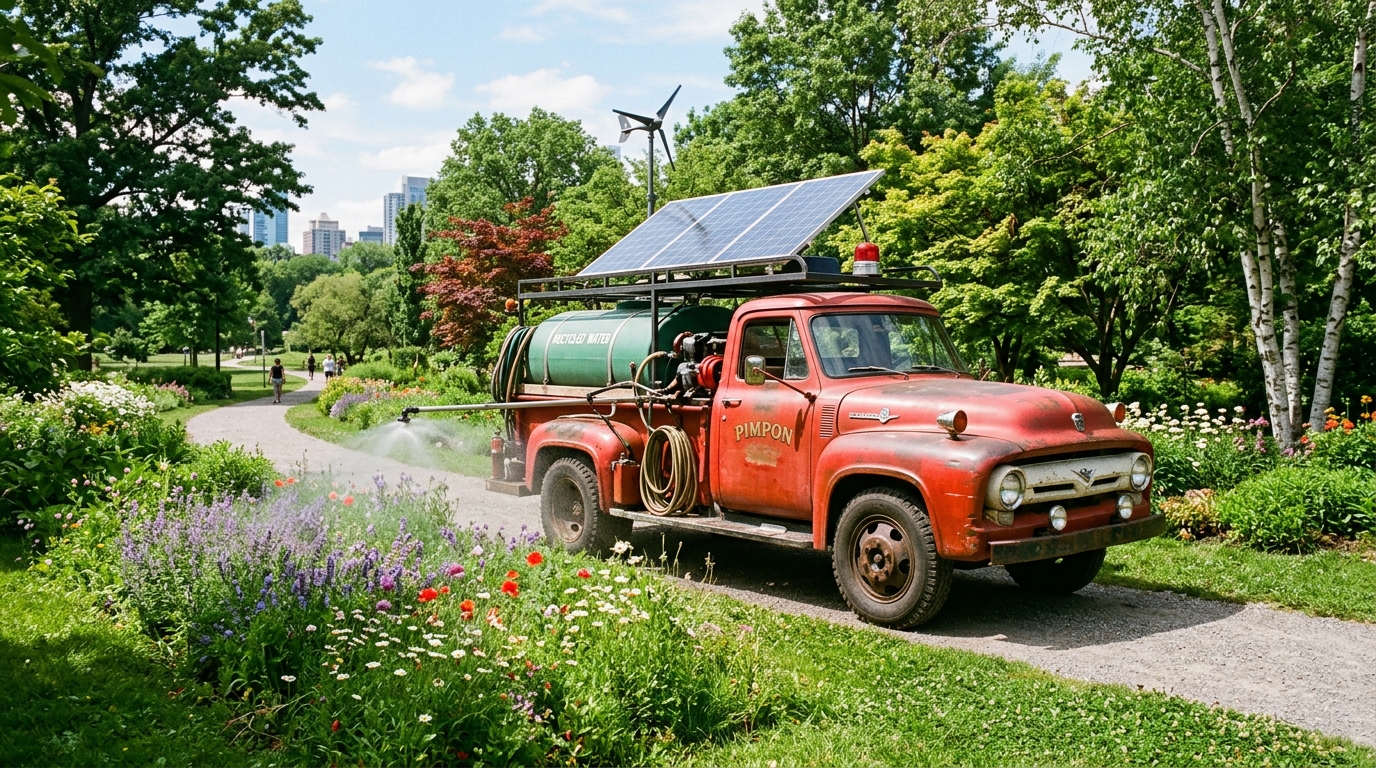 découvrez comment pimpon, un ancien camion de pompiers, est réinventé pour irriguer durablement les espaces verts, alliant écologie et innovation au service de l'environnement.